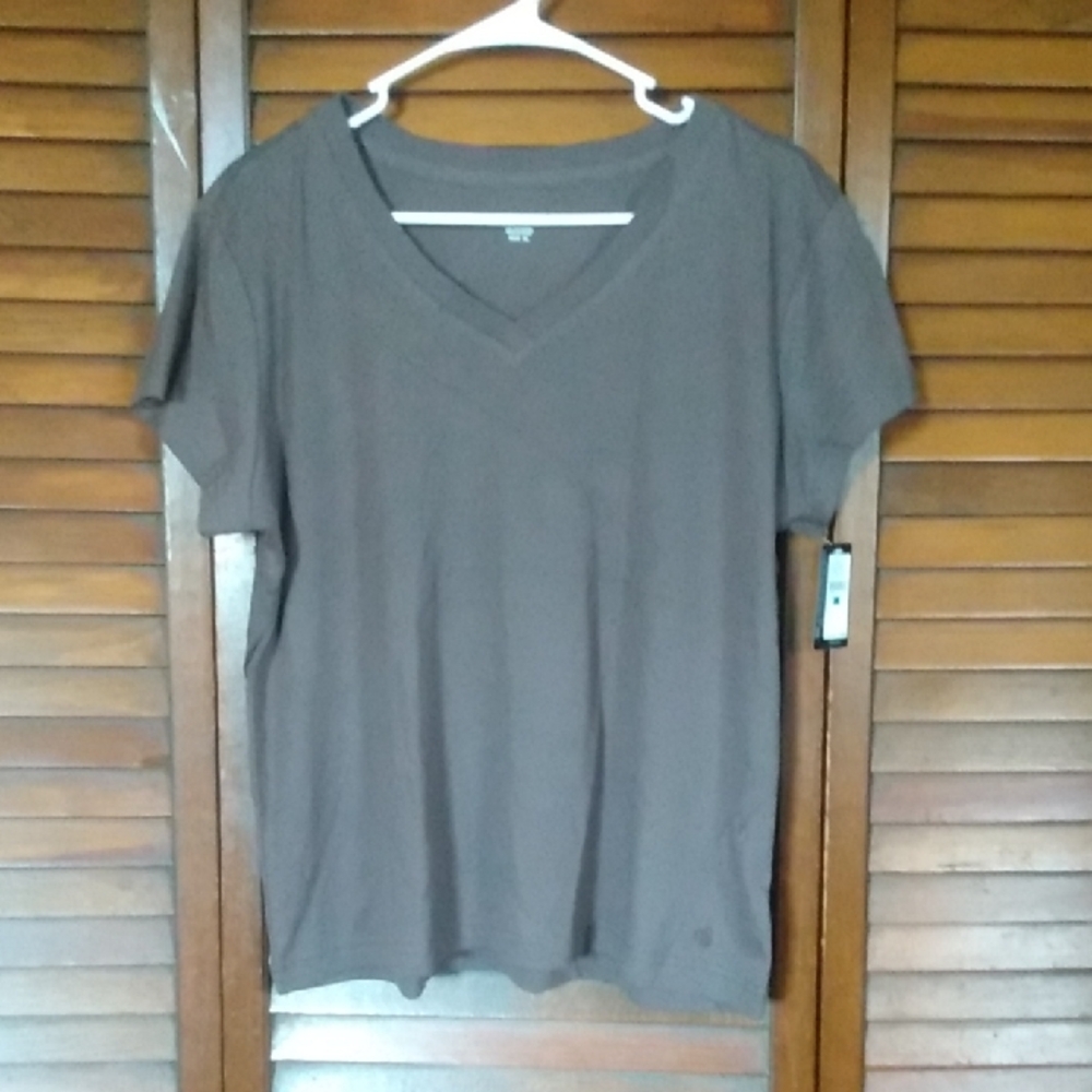 Jockey Women's Chocolate V-Neck Short Sleeve Tee